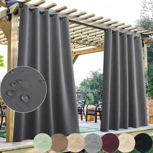 1/2er Set Outdoor Vorhang Blickdicht Vorhänge Garten UV Schutz Gardinen Panel - Bild 1 von 90