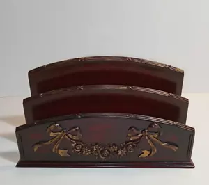 Vintage Retro Art Deco 1940s Catalin Bakelite Desk letter Holder Rich Red Brown - Picture 1 of 8