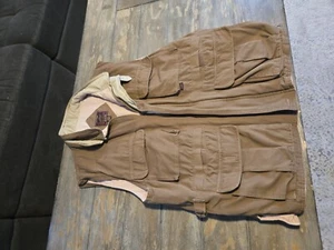 Duxbak Vest Mens Medium Beige Upland Shooting Bird Insulated Pockets - Picture 1 of 5