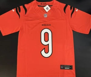 Jersey Joe Burrow #9 Vapor FUSE 2XL Naranja Elite Calidad Cincinnati Bengals - Imagen 1 de 10