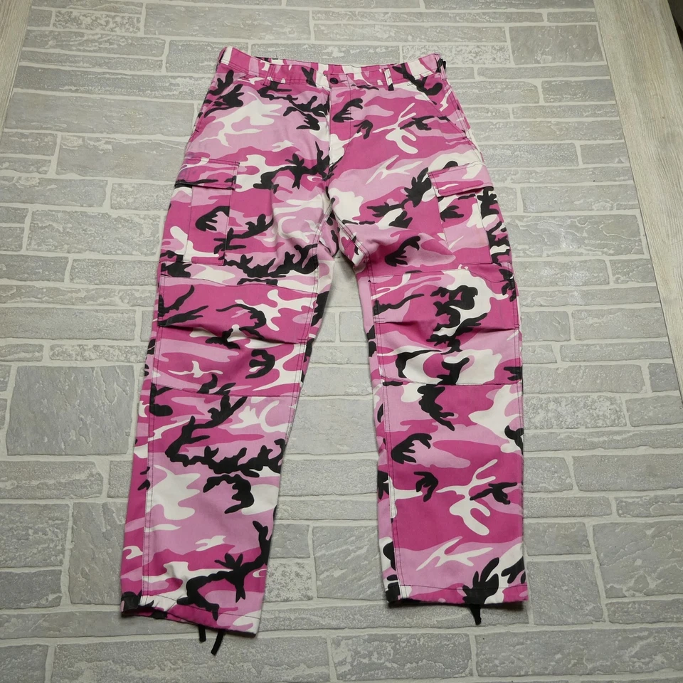 Rothco Camo Pants Womens Large 37x32 Pink Military Cargo Pocket Barbiecore - Image 1 of 4