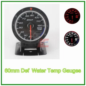 2.5" 60mm Negro Face Gauge Avanzado Agua Temperatura Ámbar Rojo/Blanco Luces - Imagen 1 de 7