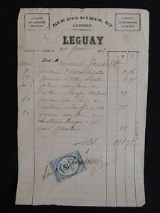 Facture fabrique de lanternes de voitures lampes Leguay Paris rue des dames 1879 - Picture 1 of 2