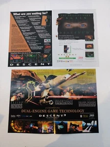 Juego de arte publicitario/póster impreso Descent 1, 2 y 3 - PC caja grande - Imagen 1 de 7