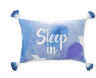 Almohada borla Whim by Martha Stewart Collection para dormir en 12" x 18" - azul Foto 1 de 3