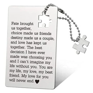 Husband Birthday Card From Wife, Wallet Insert Card, Anniversary Fate brought - Picture 1 of 8