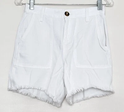 Pantalones Cortos Carga Aerie Blancos Talla XXS Bolsillos Delanteros Dobladillo Deshilachado Cintura Elástica Nuevos con Etiquetas�� Foto 1 de 4