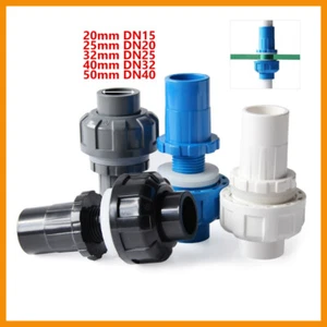 PVC Gerade Verschraubung Klemmverbindung  Klebemuffe FittingsUnion DN15-DN40 - Picture 1 of 11