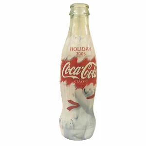 Holiday Polar Bears Coca Cola 2005 botella vacía 8 oz - Imagen 1 de 4