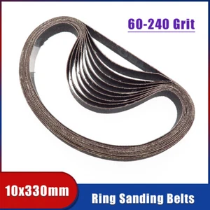 10x330mm Ring Abrasive Sanding Belts Woodworking Metal Polishing 60-240 Grit - Picture 1 of 7