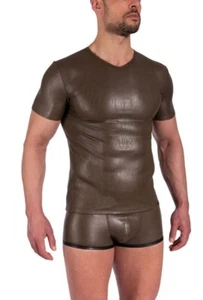 Camiseta Manstore cuello en V M2370 talla XL UVP: 99,95 € NUEVA imitación cuero oliva - Imagen 1 de 4