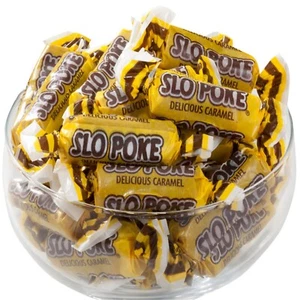 Slo Pokes Bite Size Chewy Caramel Candy 2 lb Bulk Fresh Wrapped - Picture 1 of 7