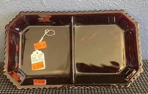 Vintage 1970s Avon Cape Cod Collection-Divided Serving Tray/Platter -Vampire Red - Picture 1 of 4
