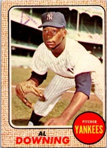 VINTAGE  SPORT BASEBALL CARD 1968 AL DOWNING NEW YORK YANKEES  NO44 - Picture 1 of 2