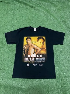 Camisa Negra De Colección Oscar Del La Hoya 2004 Para Hombre Talla Grande Boxeo Rap Promo Y2K Foto 1 de 4
