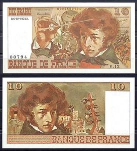 BILLET 10 Francs RARE Berlioz.UNC 6/12/1973. Série V12, N°00794. Neuf - Picture 1 of 1