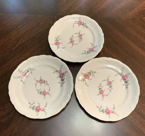 Royal Kent Polen kleine Teller rosa Rosen Brot Dessert Vorspeise Salat 3er Set - Bild 1 von 11