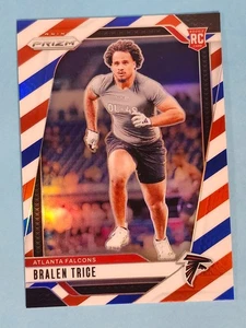 2024 Panini Prizm RED WHITE & BLUE RC Bralen Trice Atlanta Falcons #312 - Picture 1 of 2