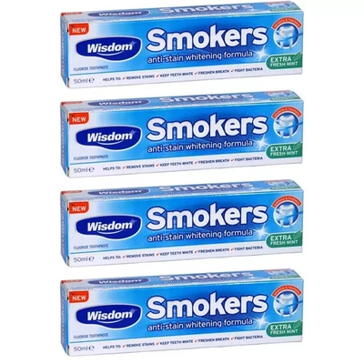 Wisdom Smokers Anti-Stain Whitening Toothpaste 4 x 50ml - Image 1 of 4
