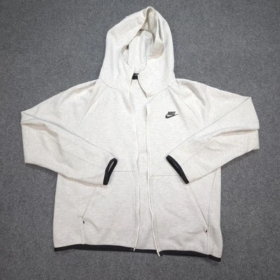 Nike куртка женщин средний серый Tech флис длинным рукавом полный молнии толстовка с капюшоном размер M - Изображение 1 из 4