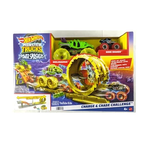 Hot Wheels Monster Trucks Power Smashers Charge & Chase Challenge Track Set - Picture 1 of 4
