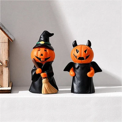 Halloween Decor Set Pumpkin Cute Ghost Witch Resin Figurines for Home Tabletop - image 1 of 4