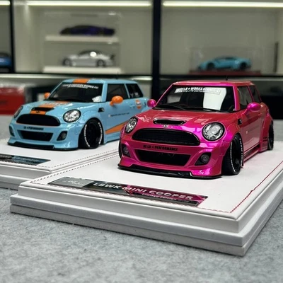 IVY 1:18 MINI Cooper modified LB Performance Liberty Walk Limited Ed. Pink Gulf - Immagine 1 di 4
