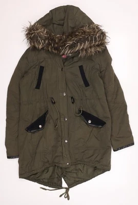 Atmosphere Women's Green Faux Fur Hooded Parka Coat Size 14 - Image 1 of 4