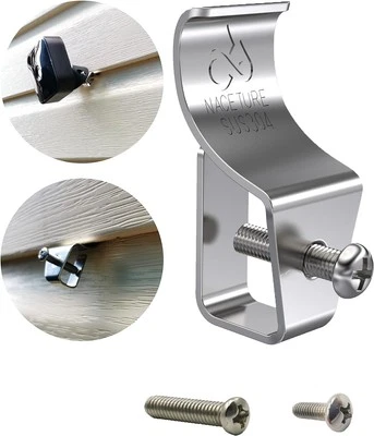 Ganchos de revestimiento de vinilo NACETURE - Paquete de 6 clips para colgar al aire libre  Foto 1 de 4