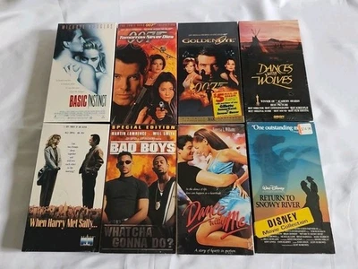 90's VHS Sealed Lot (8) Watermarks - 007, Bad Boys, Basic Instinct, More + - Image 1 of 4