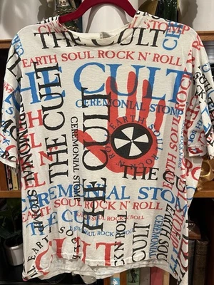Camiseta de Colección 1991 The Cult “Ceremonial Stomp” Banda de Concierto AOP Camiseta XL Años 90 RARA Foto 1 de 4