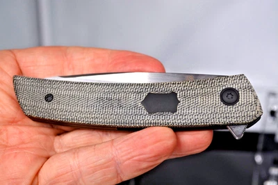 Jared Oeser F22 Kickstop Knife M390 PVD Blade Lee Williams Reate Black Micarta - Image 1 of 4