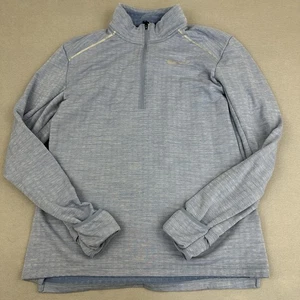 Nike Shirt Men Medium Blue Running 1/4 Zip Pullover Fleece Lining Reflective M - Picture 1 of 10