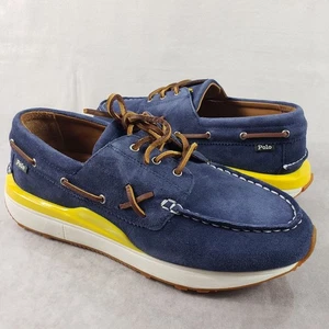 Polo Ralph Lauren Sneakers Mens 10 Train 89 Suede Moc-Toe S Newport Navy Shoes - Picture 1 of 13