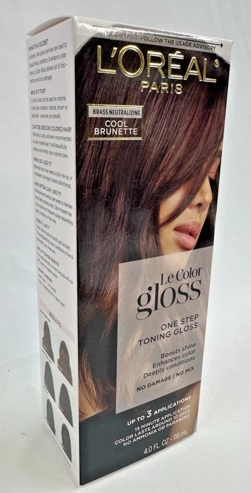 Brillo de cabello tonificante L’Oreal Paris Le Color One Step, morena fresca, 4 onzas 118 ml Foto 1 de 4