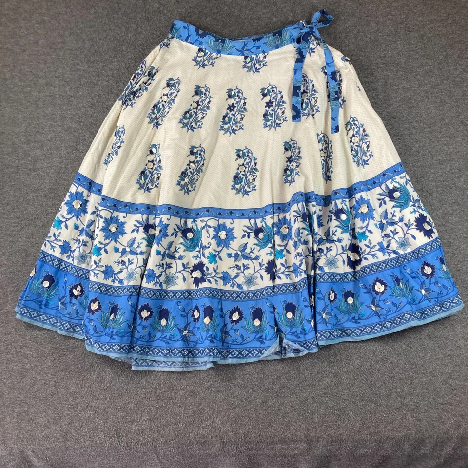 Falda envolvente suave envolvente para mujer Petite PXS azul floral forrada Cottagecore Foto 1 de 4