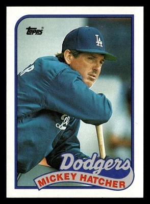 Mickey Hatcher 1989 Topps #483 Los Angeles Dodgers Baseball *144D - Image 1 of 2