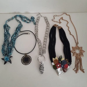Lote de 5 collares collares colgantes en capas de bisutería para mujer - Imagen 1 de 11