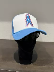 🏈 HOUSTON OILERS ORIGINAL THROWBACK RETRO LOGO SNAPBACK TRUCKER HAT CAP NEW 🏈 - Picture 1 of 6