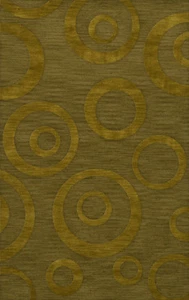 Green Transitional Bubbles Rings Area Rug Circles DV5 - Picture 1 of 12