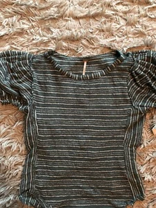 NEW Free People Short Sleeve Mesh Top Shirt Sz M $58 - Picture 1 of 4