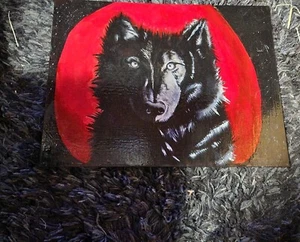 Hand Painted Lone Wolf - Picture 1 of 1