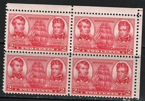 #791 1937 dos centavos Navy Heroes bloque de 4 MNH - Imagen 1 de 1