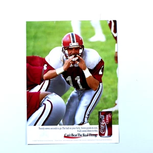 Coca Cola Vintage 1990 Football QB 20 Seconds To Go COKE Original Print Ad 8-x11 - Picture 1 of 6