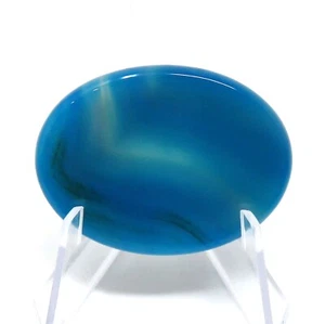 Piedra de preocupación de ágata azul #814 - 40 mm X 30 mm o 1,5" x 1" - 6 mm de grosor - piedra de bolsillo - Imagen 1 de 6