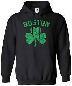 Sudadera con capucha Threadrock Boston Trébol (Verde) Orgullo irlandés para hombre - Imagen 1 de 8