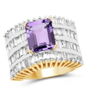 Womens White Gold Rhodium Plated Size 8 Ring - Picture 1 of 10