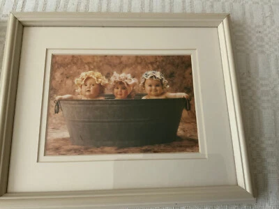 Baño Bebés Bañera por Anne Geddes Litografía Impresión Enmarcada Portal Decoración de Pared Foto 1 de 4