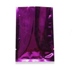 Sacchetti sottovuoto in pellicola Mylar viola guarnizione termica superiore aperta guarnizione termica cibo sacchetti in alluminio - Foto 1 di 5