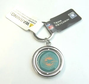 NFL Miami Dolphins Spinning Logo Key Ring Keychain Forever Collectibles - Picture 1 of 3